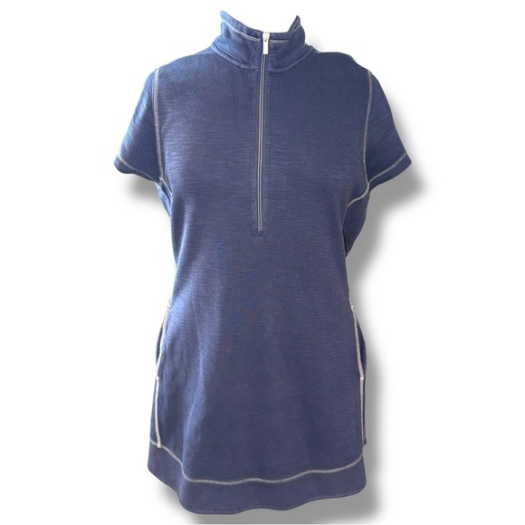 TOMMY BAHAMA Tobago Bay Half-Zip Short-Sleeve Dress - XL Ocean Blue - Picture 2 of 13
